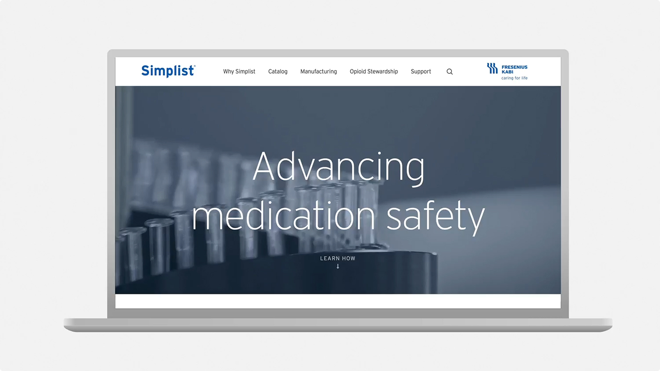 Fresenius Kabi website displayed on a laptop.