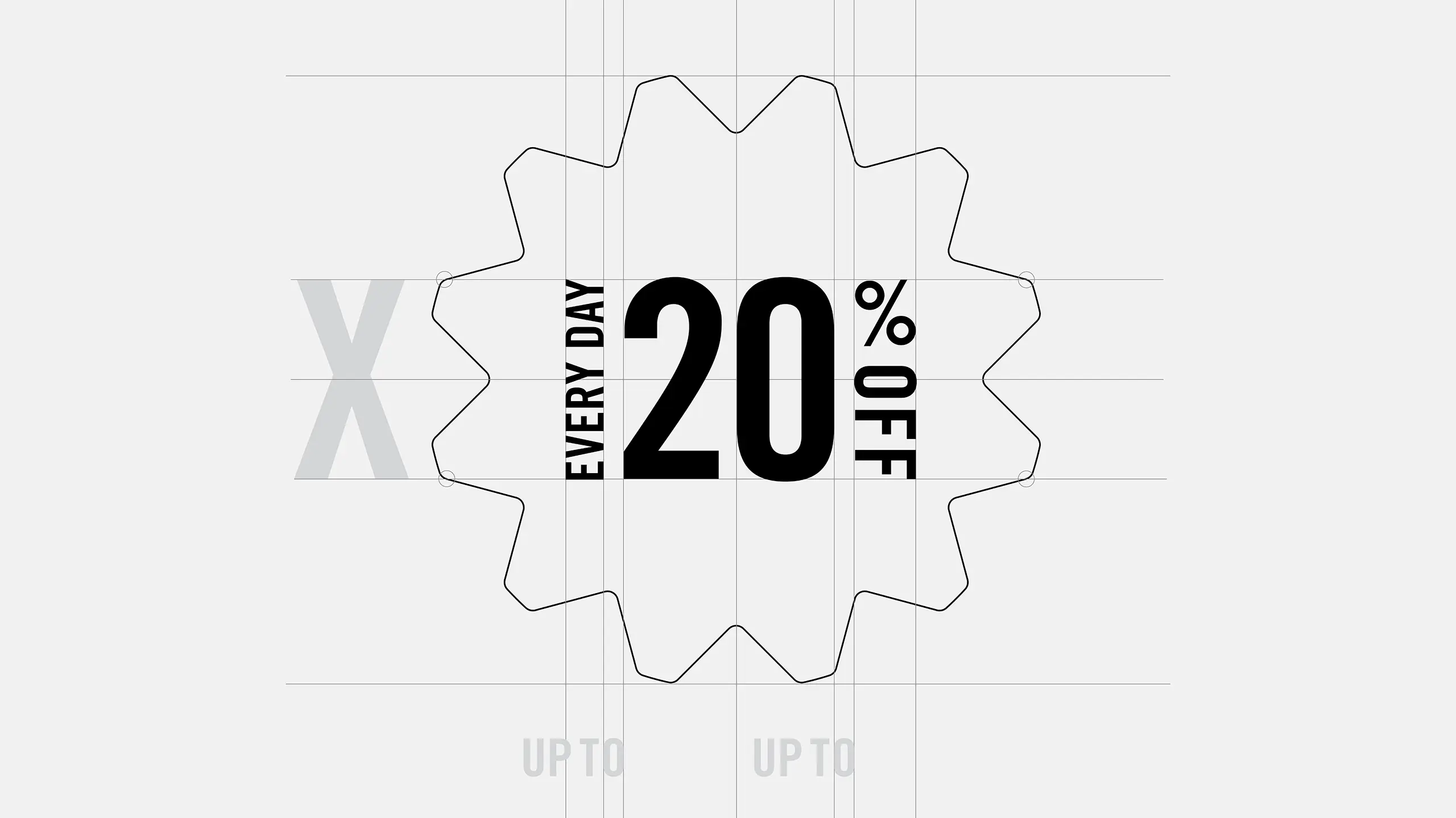 An example of the discount bug showing the breakdown of x-height and spacing
